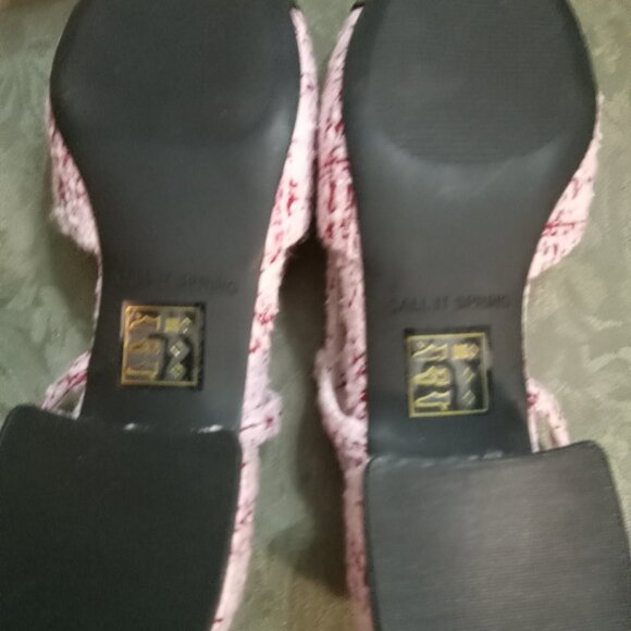 Brand new never worn Aldo Call it Spring vegan pink plaid slingbacks size 7 - Picture 4 of 4